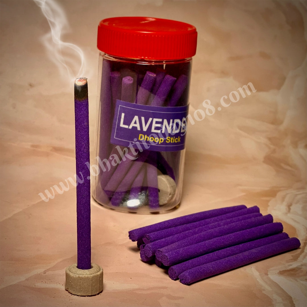 Lavender No Bamboo Agarbatti – Aromatic incense sticks infused with natural lavender essence, offering a calming and stress-relieving fragrance. Bamboo-free and eco-friendly, ideal for relaxation, meditation, and creating a tranquil atmosphere.