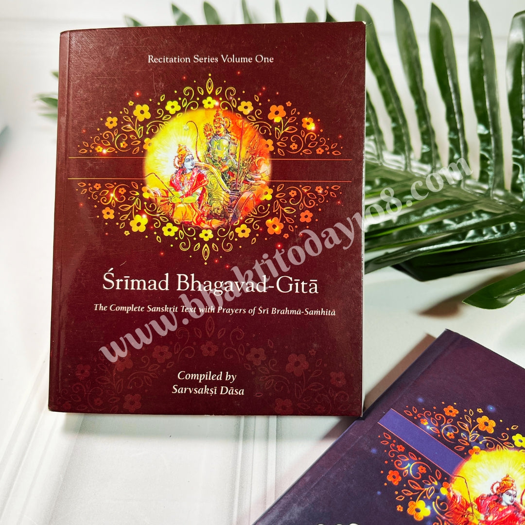 Compact edition of the Bhagavad Gita – pocket-sized spiritual book for daily reading, meditation, and gifting.