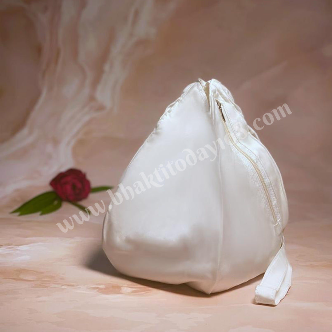 Plain Pure Khadi Japa Bead Bag – Handwoven, Eco-Friendly, Ideal for Tulsi & Neem Mala | Buy Online at BhaktiToday108.com
