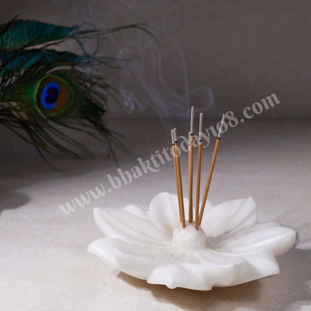 Pure Vrindavan Flower Agarbatti – aromatic incense made from sacred Vrindavan flowers, perfect for puja, meditation, and creating a divine, tranquil atmosphere.