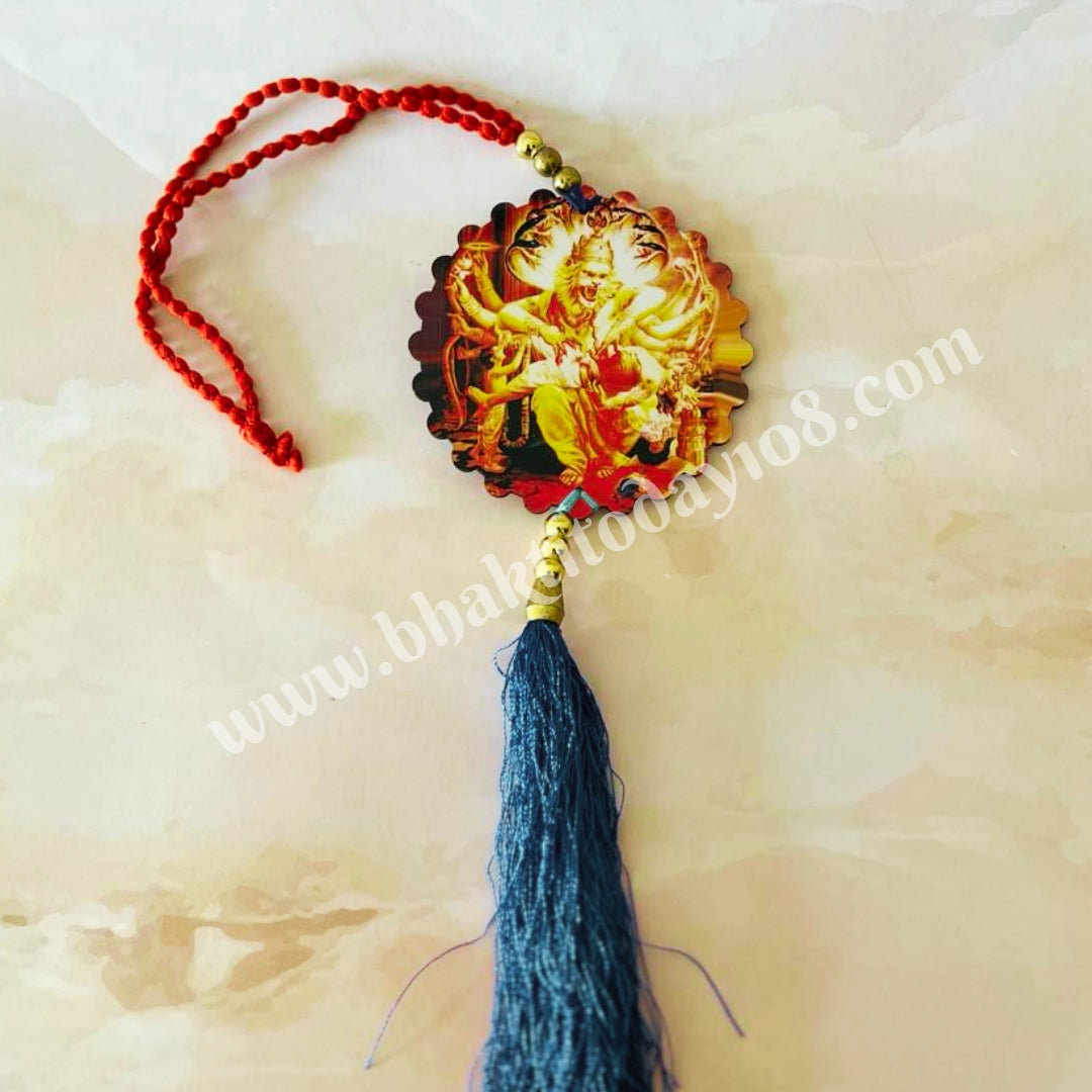 Assorted spiritual car and door hangings featuring various devotional designs, ideal for adding sacred charm and protection to your vehicle or home entrance.