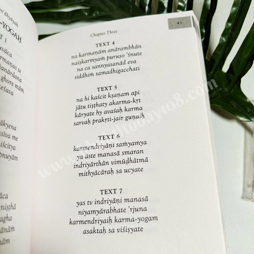 Compact edition of the Bhagavad Gita – pocket-sized spiritual book for daily reading, meditation, and gifting.