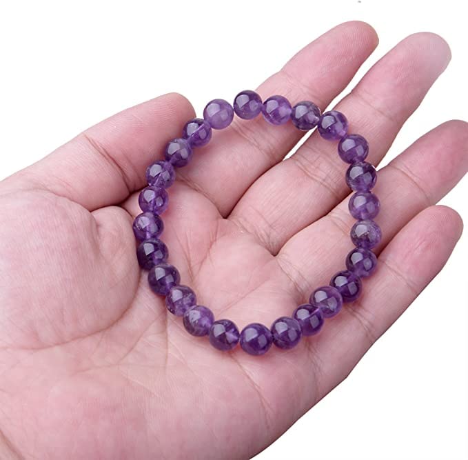 Amethyst crystal bracelet for peace, protection, and stress relief – healing gemstone jewelry for spiritual balance and daily wear.
