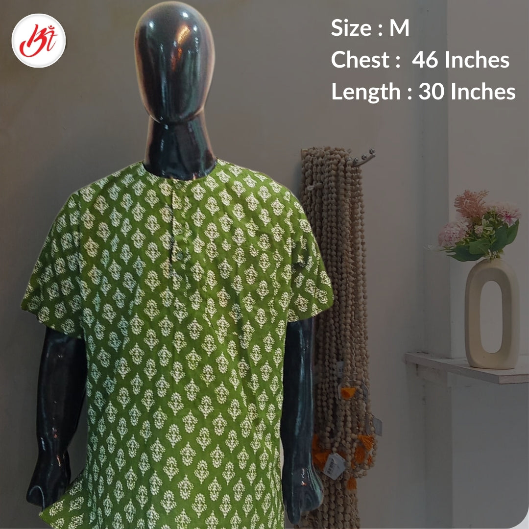 Cotton Printed Kurta featuring traditional floral motifs on soft breathable fabric, perfect for casual and festive wear.