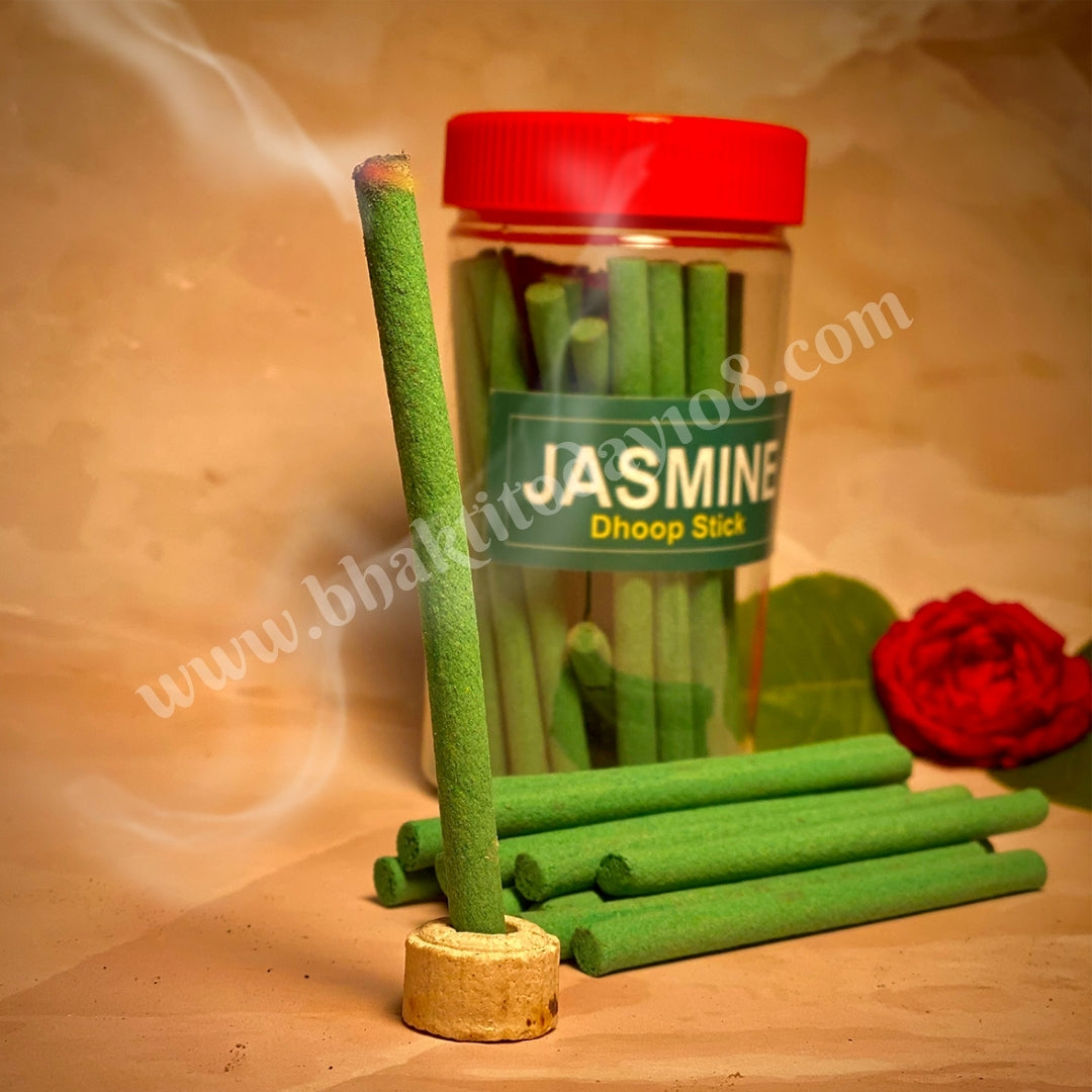 Jasmine No Bamboo Agarbatti – Delicately fragrant incense sticks made with natural jasmine essence, offering a sweet and uplifting aroma. Bamboo-free and eco-friendly, ideal for spiritual rituals, meditation, and refreshing your home environment.