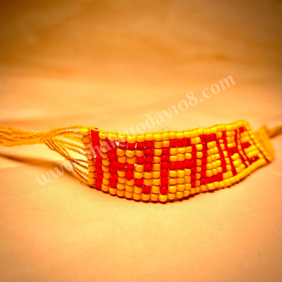 Radha Naam handband bracelet with devotional design – spiritual wrist accessory for chanting, daily wear, and expressing love for Srimati Radharani.