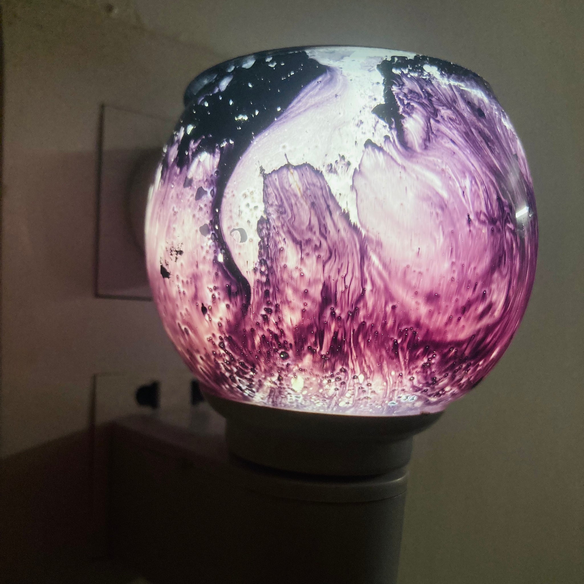 Multi-purpose night lamp with built-in camphor burner (Kapoor Daani), designed for gentle lighting and aromatic diffusion of camphor or essential oils.