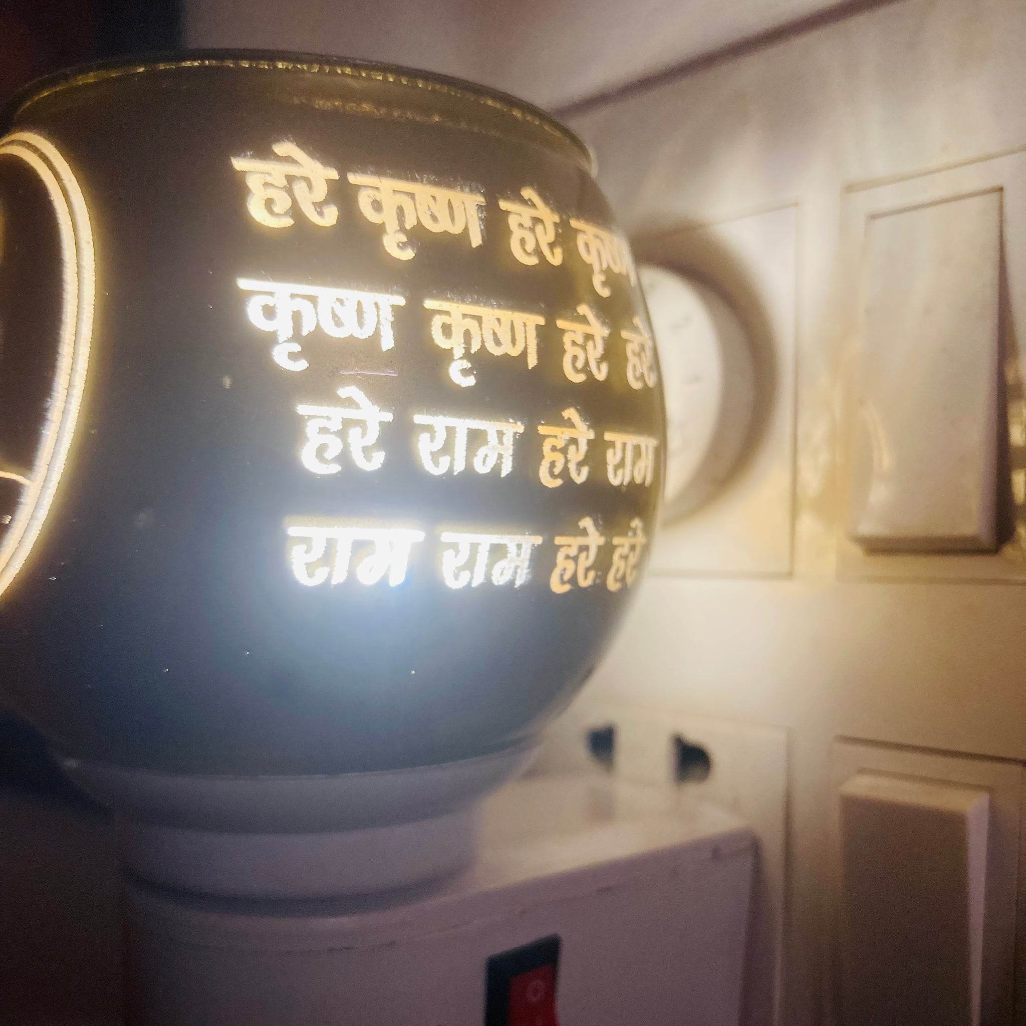 Multi-purpose night lamp with built-in camphor burner (Kapoor Daani), designed for gentle lighting and aromatic diffusion of camphor or essential oils.