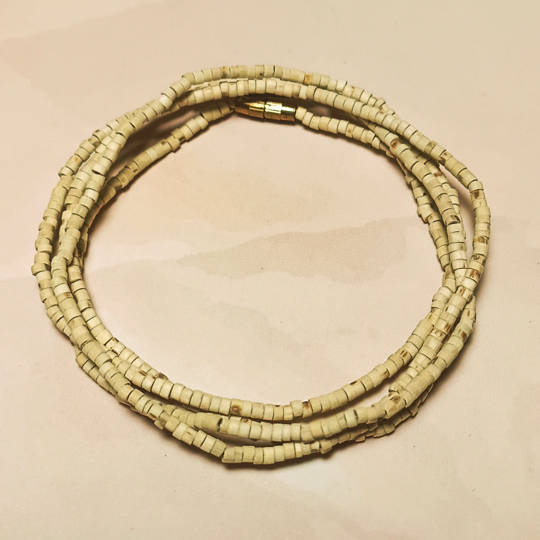 3 Round Tulsi Kanthi Mala, handcrafted from pure Tulsi wood, designed for daily wear, meditation, offering spiritual protection and devotion.