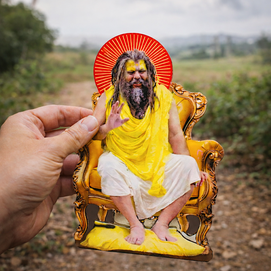 Premanand Maharaj Ji MDF Sticker | Spiritual Wall Decor – Bhakti Today