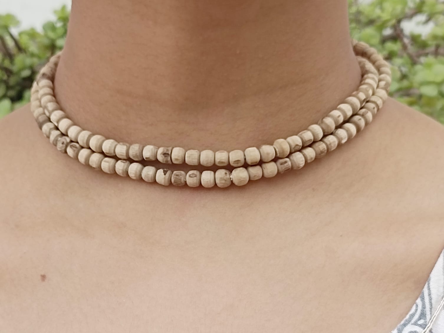 Goswami Tulsi Kanthi Mala made from pure Tulsi beads, traditional Vaishnava neck mala for Krishna devotees, 33-34 inches in length.