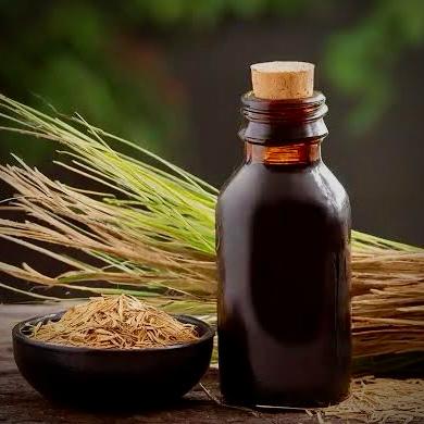 10 ml bottle of 100% alcohol-free Pure Khus Oil, made in Vrindavan for massaging Deities before bathing, providing a soothing, cooling effect ideal for summer puja and devotional practices.