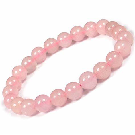 Rose Quartz crystal bracelet for love, self-love, and emotional healing – elegant stretchable gemstone jewelry for daily wear and spiritual energy.