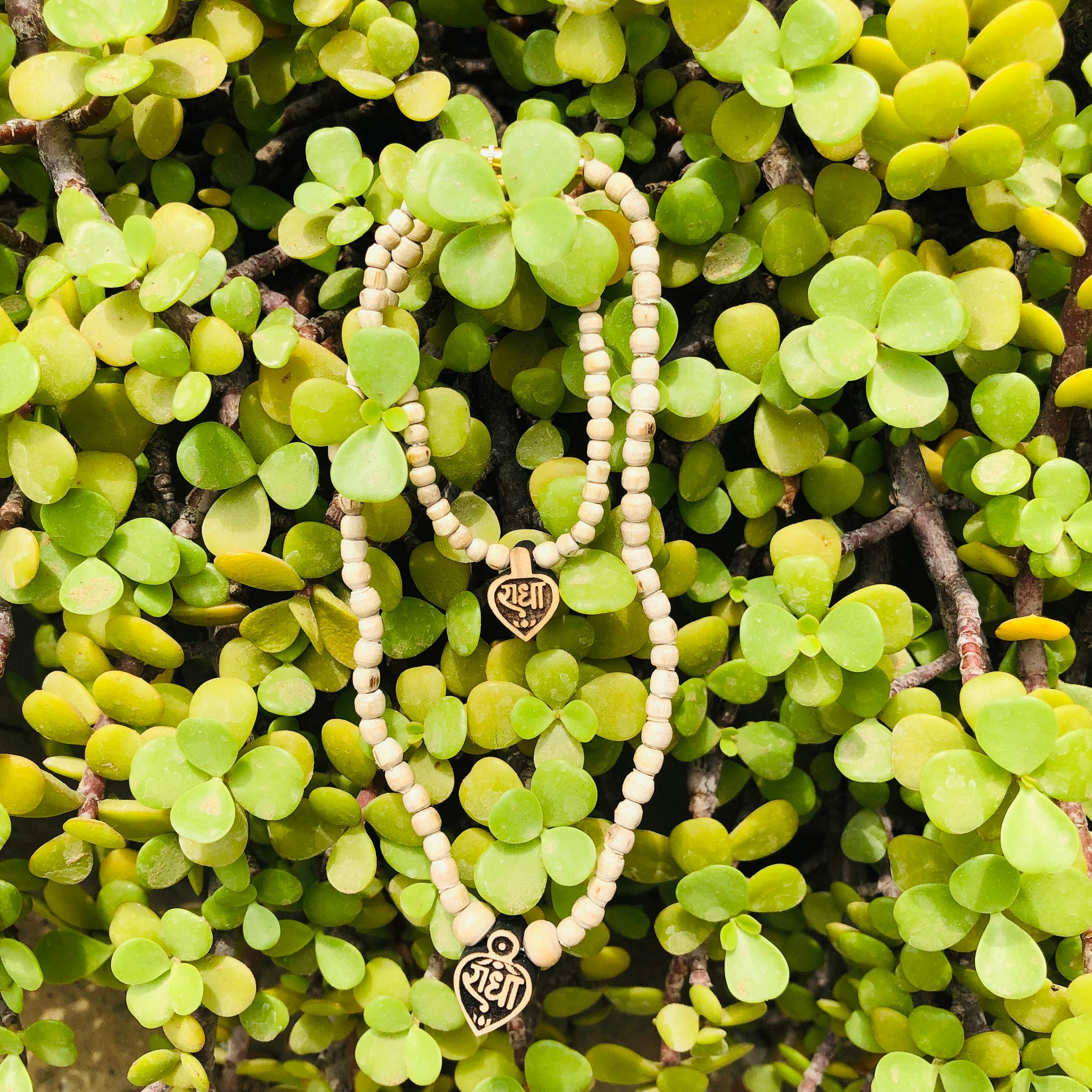Pure Tulsi necklace for Radha Krishna deities, handcrafted for spiritual devotion and divine blessings. Perfect for Deity decoration.